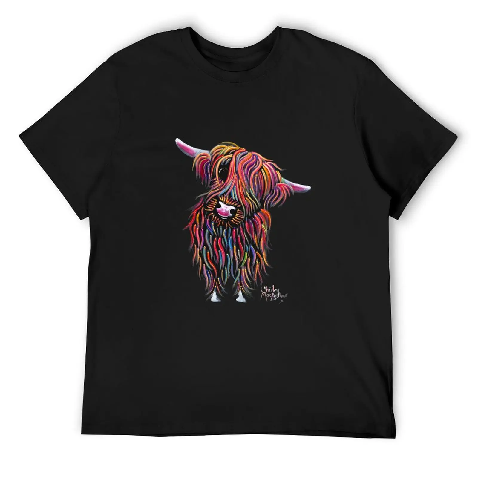 Scottish Highland Cow ' BoLLY ' by Shirley MacArthur T-Shirt custom t shirt Blouse clothing for men