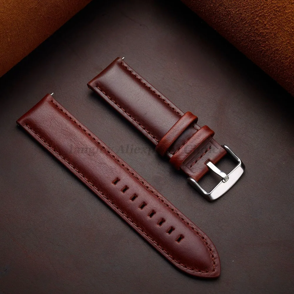 Schnellverschluss-Armband aus echtem Leder, 18 mm, 20 mm, 22 mm, 24 mm, 26 mm, schwarzbraunes Armband für DW Daniel Wellington-Armbänder – Detail 9