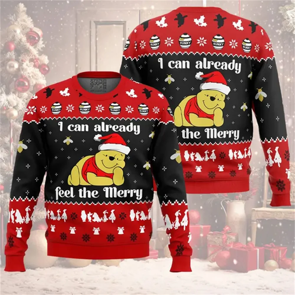 

Winnie the Pooh Ugly Christmas Sweater Boys and Girls Holiday Sweater Unisex Christmas Sweatshirt Casual Winter Sweatshirt Men's