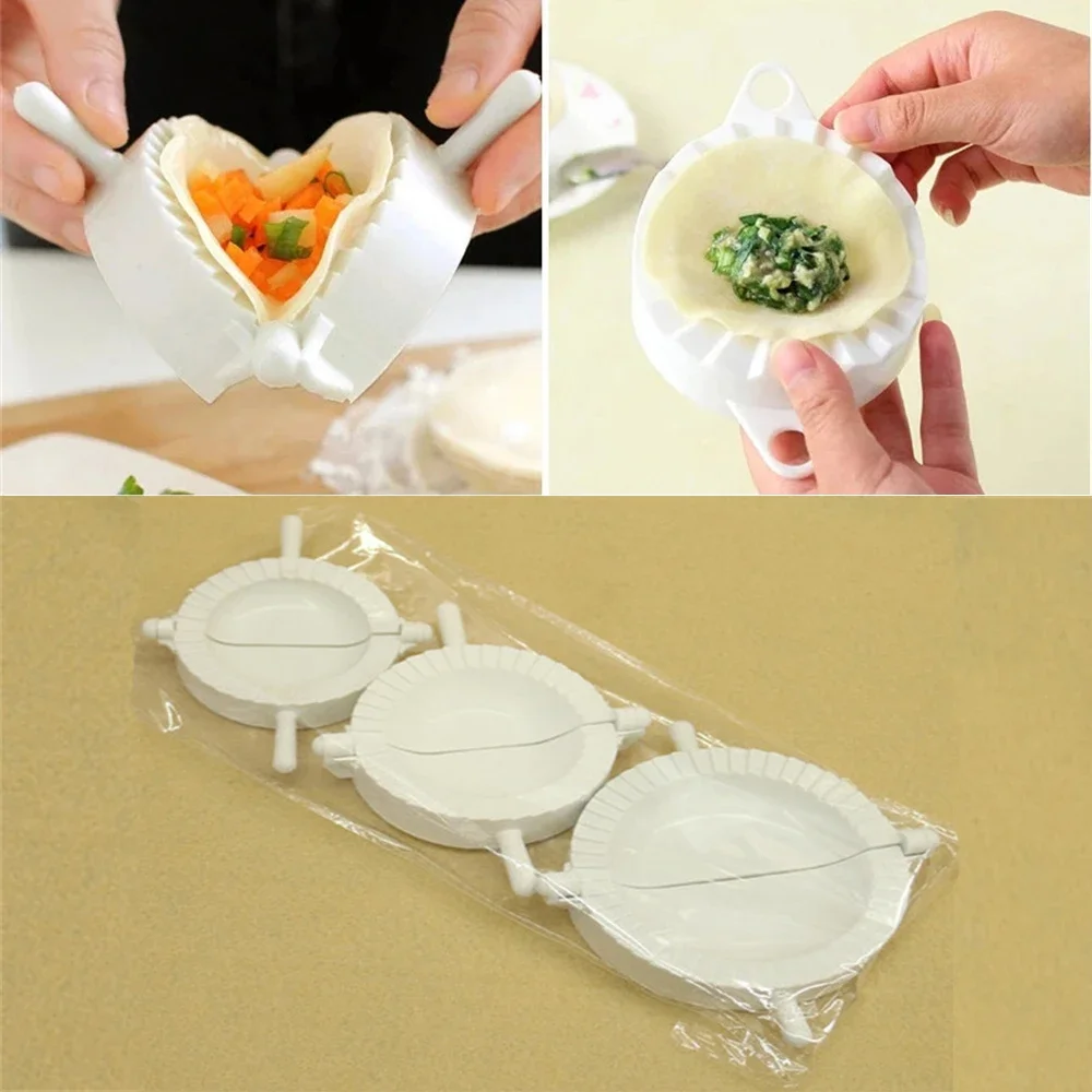 3pcs Dumpling Mold Dough Press Gadgets For Cooking Dumplings Easy DIY Cooking Pastry Chinese Food Jiaozi Maker Kitchen Tool