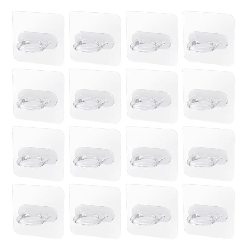 

16 Pcs Spray Bottle Hook Rack Waterproof Hooks Transparent Self Adhesive Shampoo Hanger Wall Key Mounted Bathroom Holder Pp