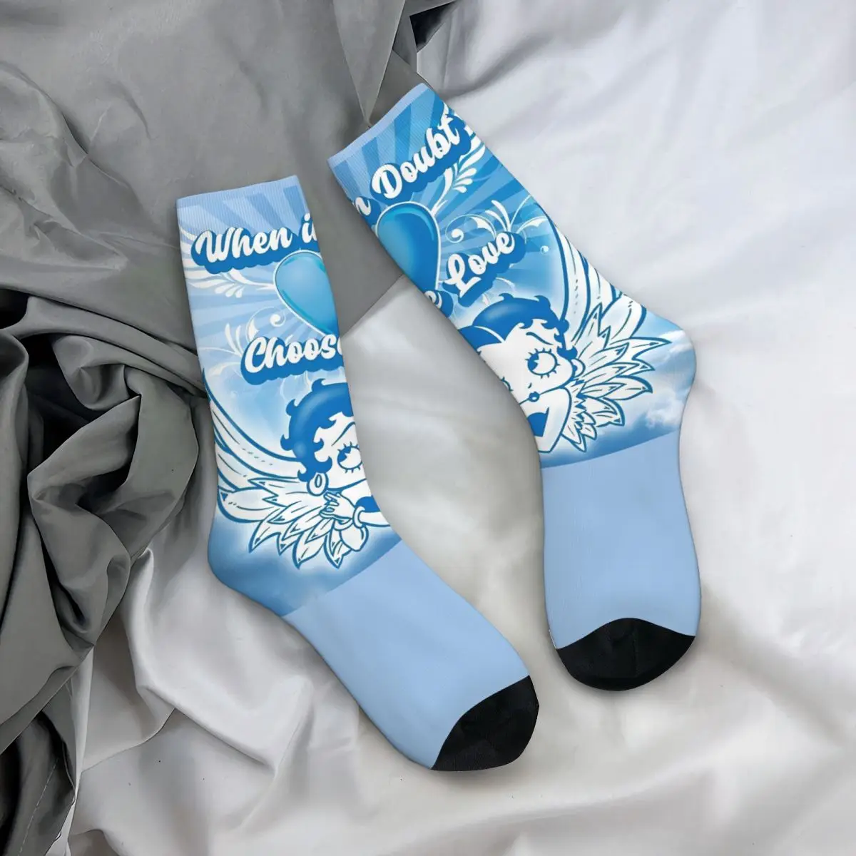 Frau Boop Socken Winkel Kawaii Strümpfe Unisex Männer hochwertige Laufsport socken Herbst Grafik rutsch feste Socken