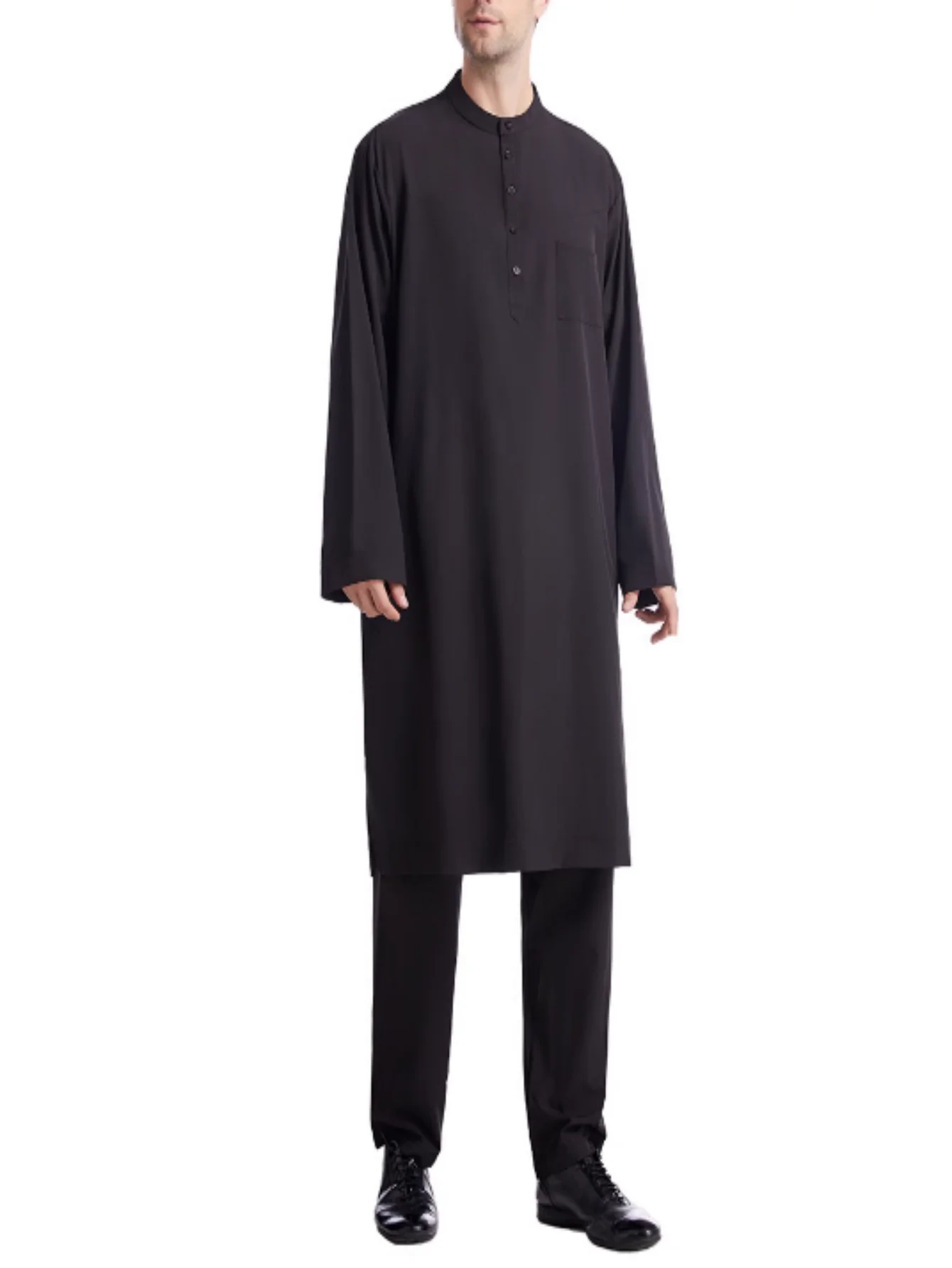 Small stand collar Middle Eastern Arab men's robe suit, highlight the extraordinary