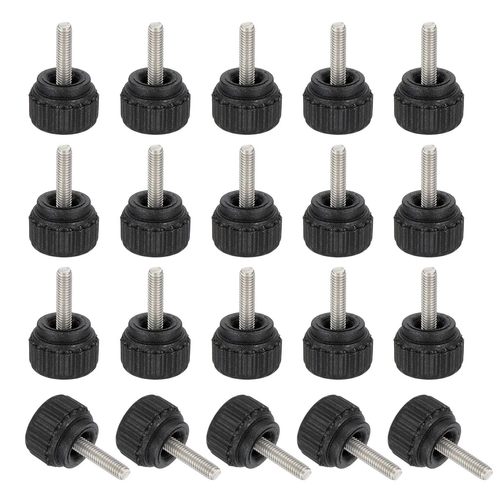 20Pc Threaded Knurled Thumbscrew M3 M4 M5 Monitor Mount Arm Screw Stainless Steel Clamping Knob Grip Thumb Screw for Computer TV