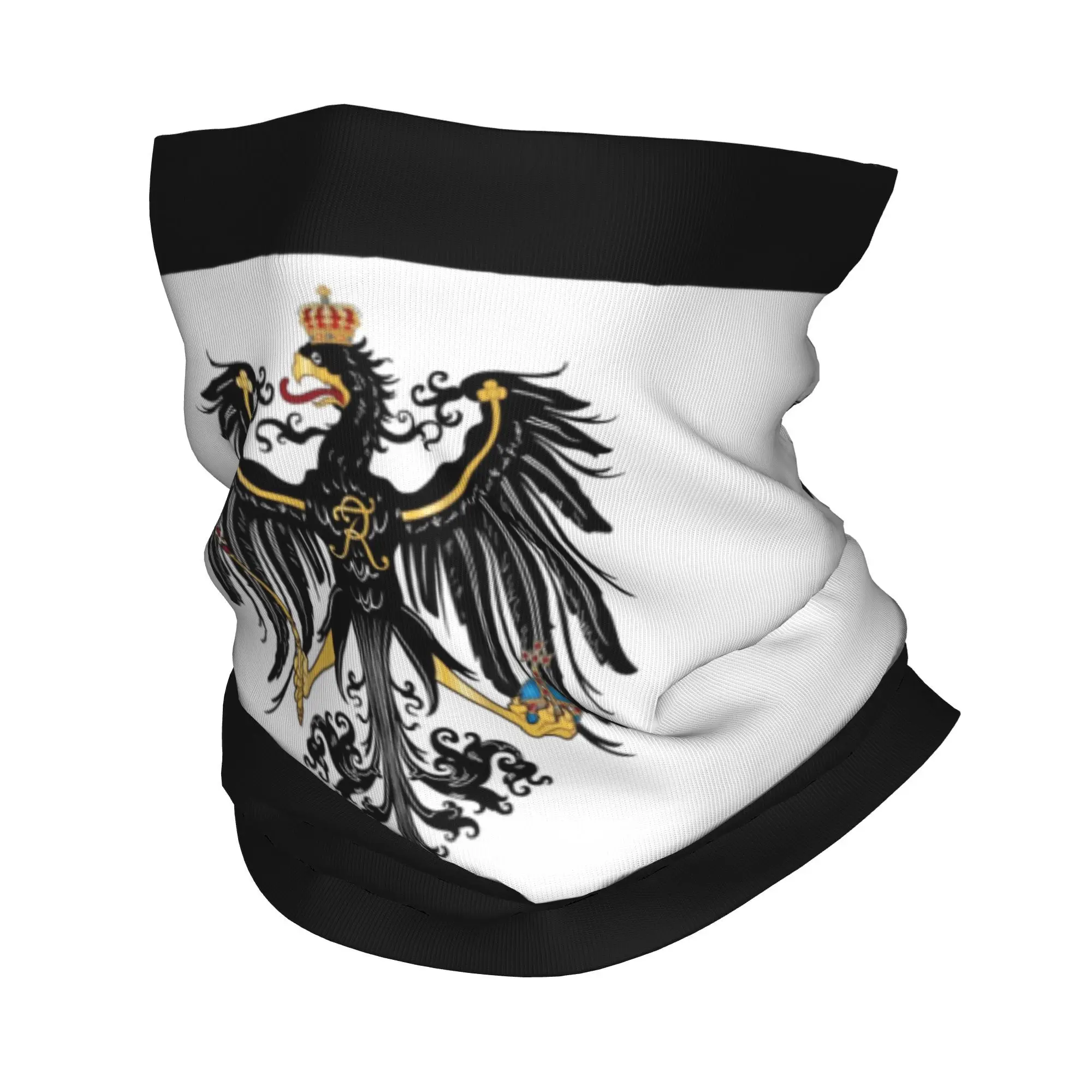 Custom Flag of the Kingdom of Prussia Bandana Winter Neck Warmer Men Wrap Face Scarf for erman Patriotic Flag Gaiter Headband