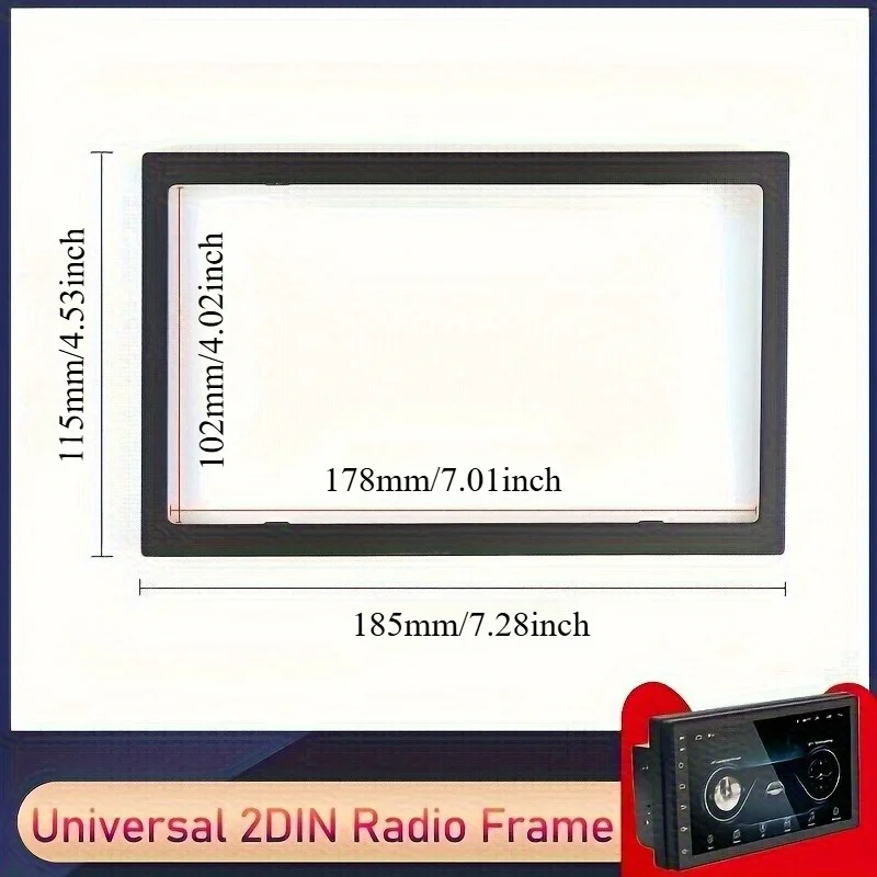 7inch Universal Double Din Installation Kit Car Stereo Radio Mounting Panel Frame Dual-DIN Car Radio Installation Panel Frame view 6