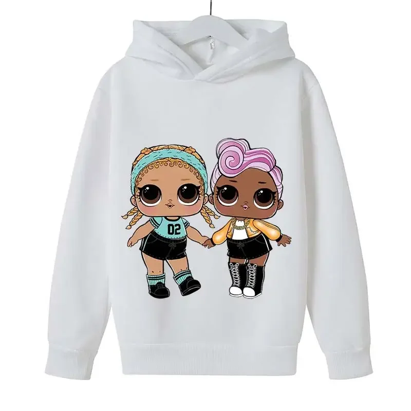 L.O.L.SURPRISE كارتون أنيمي الطباعة الفتيان والفتيات هوديس الربيع والخريف ملابس الأطفال العصرية ولطيفة هوديي