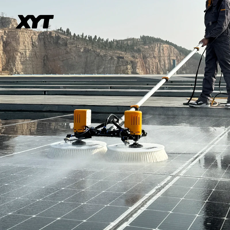 XYT Solar Panel Cleaning Rotating Brush With Solar Panel Cleaning Pole X4