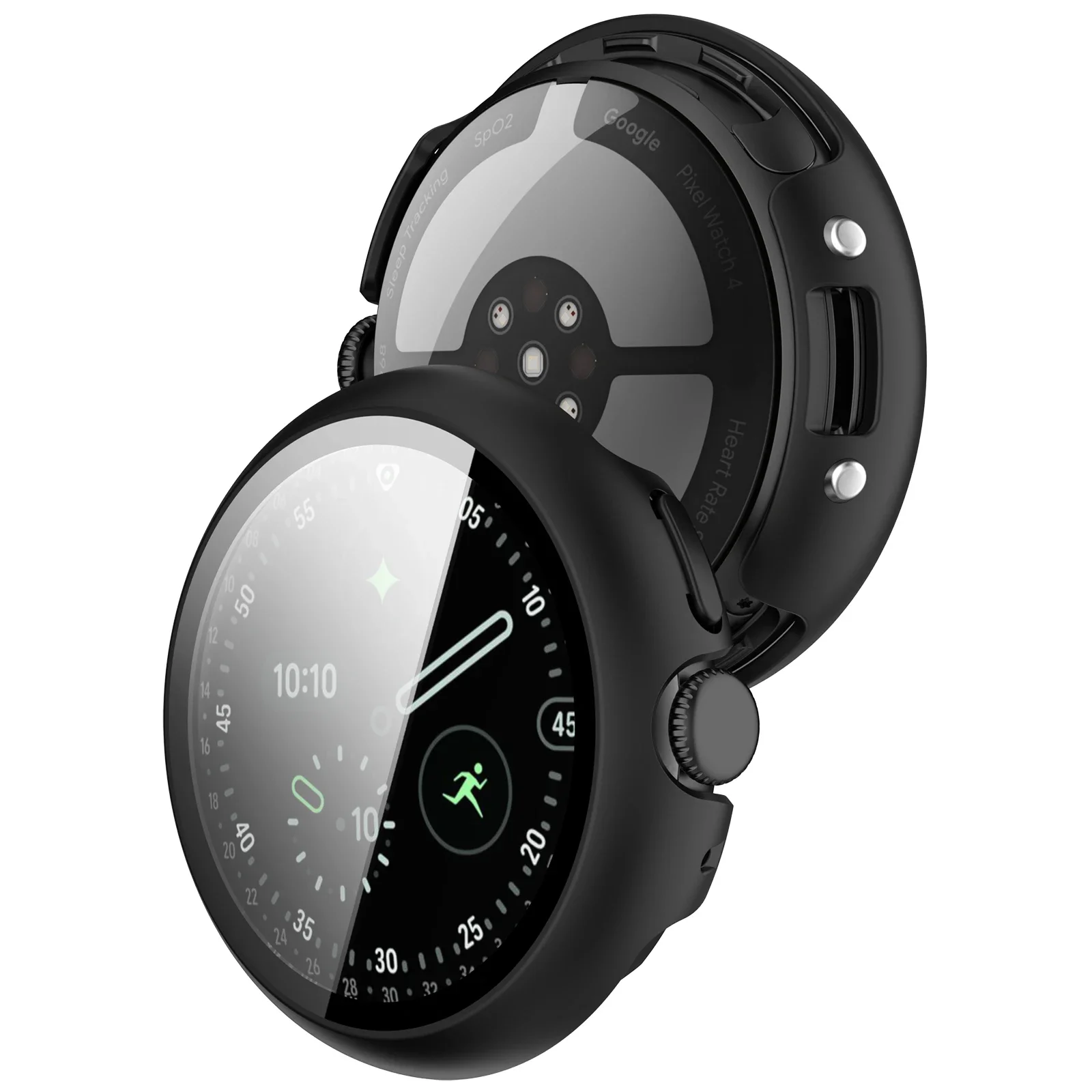 Gehärtetes Glas + Hülle für Google Pixel Watch 5 41mm 45mm, Hart-PC Rundumschutz-Bumper mit Displayschutzfolie für Google Pixel Watch 4 – Detail 15