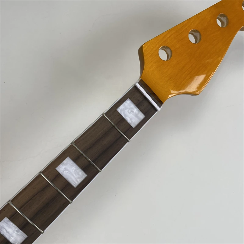 

4 String Electric Guitar BassNeck Maple20fret 34inch Rosewood Fingerboard Yellow Gloss DIY