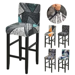 Elastic Short Chair Cover Spandex printed Bar Stool Seat Covers chair Protector Slipcovers for cafe dining room kitchen washable