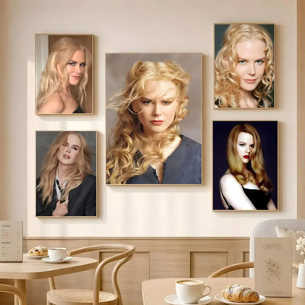 Actor Nicole Kidman Poster Poster Self-adhesive Art Waterproof Paper Sticker Coffee House Bar Room Wall Decor