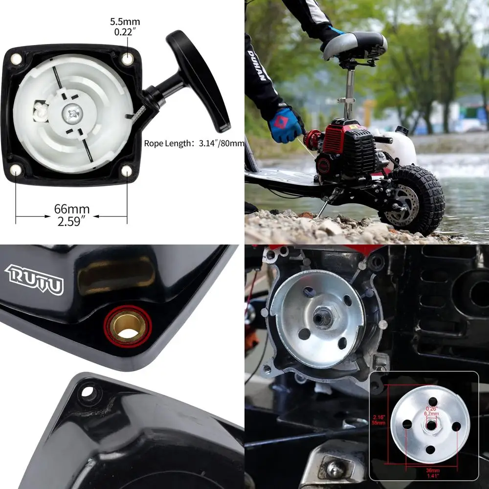 Verbesserter 52cc 2HP Erdbohrer-Pull-Start-Rückstoßstarter für 43cc-52cc-Gasroller X1 X2 X8 – verbesserter Radkern, Feder, Housi