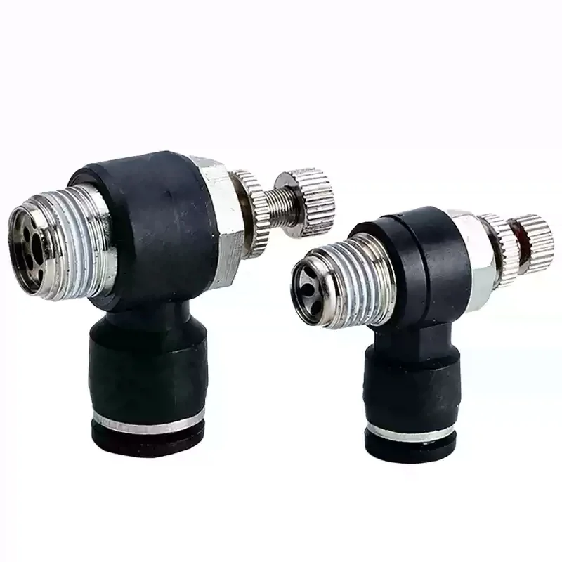 Wear Resistant Pneumatic Throttle Flow Regulator SL Quick Push Fitting SL4-01 SL6-01 SL8-01 SL10-01 Air Tube Speed Control Joint