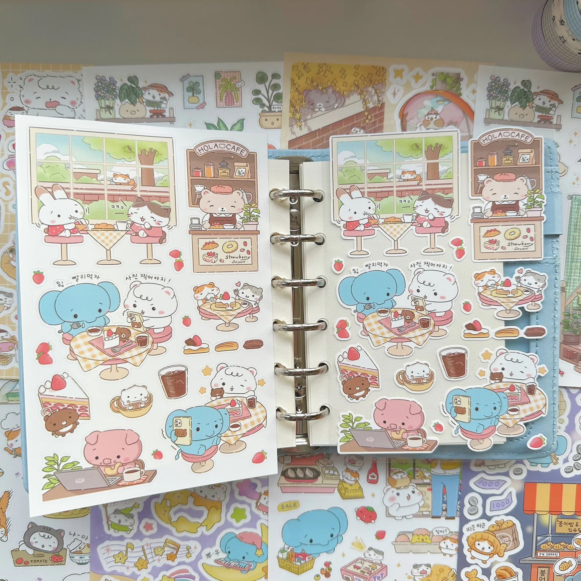 1/8PCS Korean Kawaii Fluffy Hamster Stickers Cute Cartoon Animal Stickers Hand Account Diary Scrapbook DIY Decorative Stickers view 2