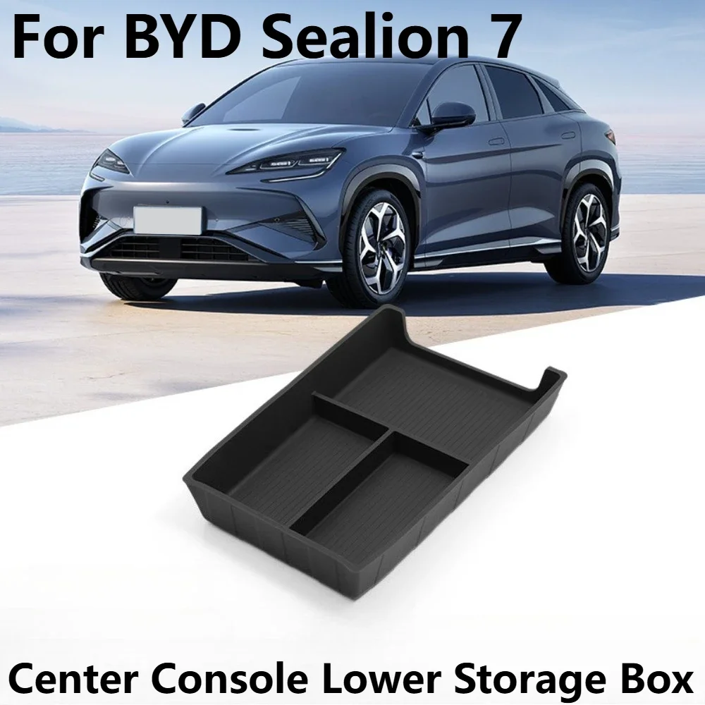 For BYD Sealion 07 2024-2025 Car Center Console Lower Storage Box Organizer Tray Stowing Tidying Car Interior Accessories