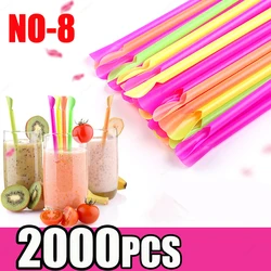 50/1000/2000Pc Plastic Spoon Straws Drinking Straw Color Milkshake Smoothie Spoon Straw for Party Bar Birthday Wedding Wholesale