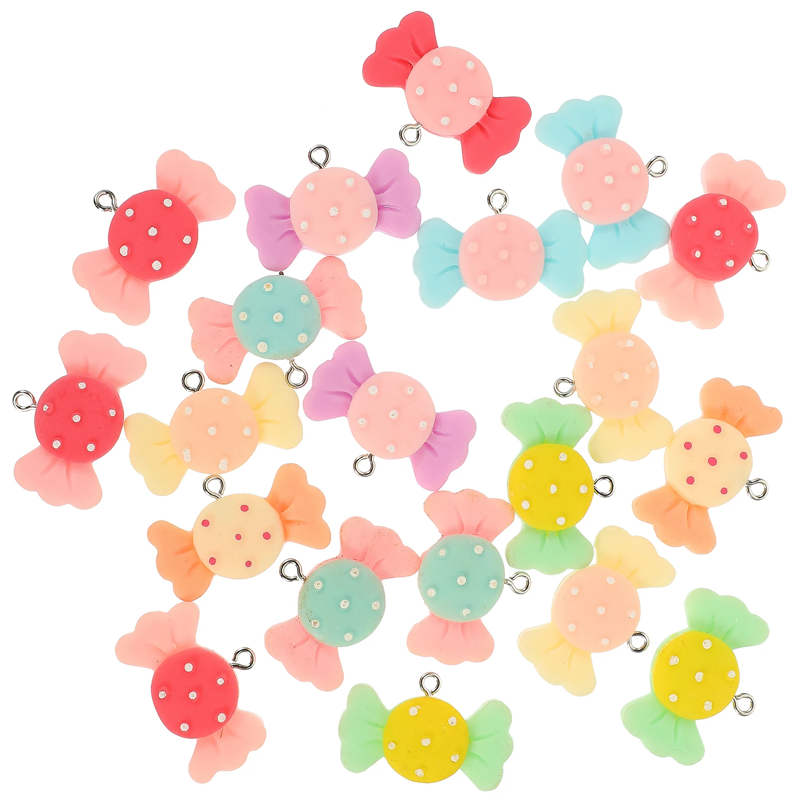 

20pcs Simulated Candy Resin Pendant Hanging Decorations Jewelry Charms For Diy Bracelet Earring Keychain Making Bulk Mini