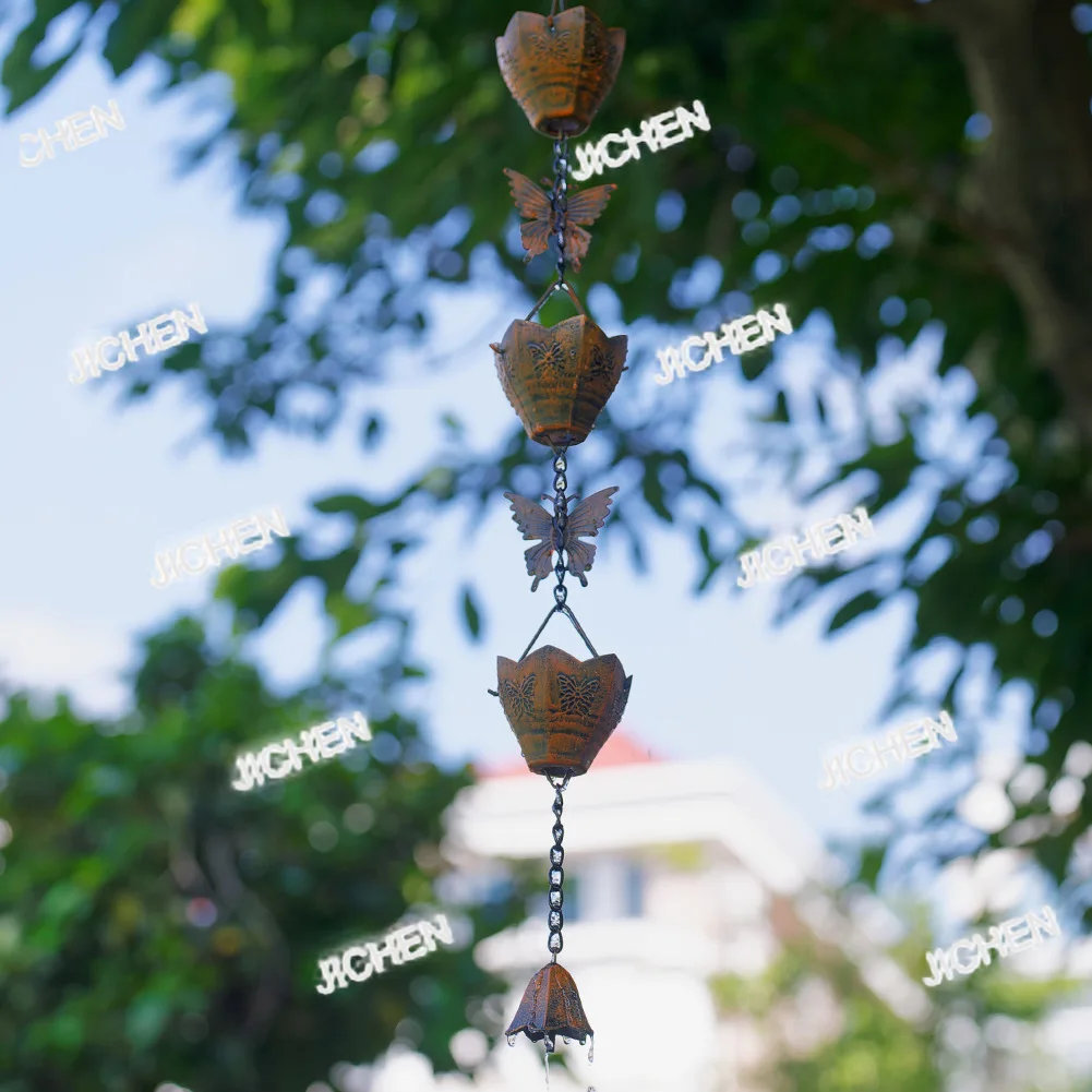 

Neu versandte Artike Garden RainWater Diversion Eaves Drainage Villa Rain Chain Gutter Decoration Falling Cha