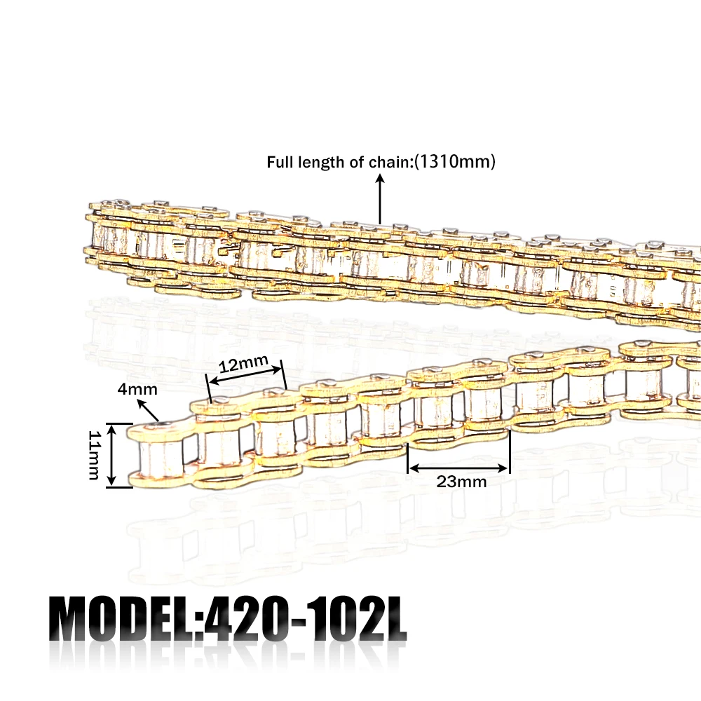 O-ring oil seal chain gold oil seal chain thickened suitable for 420 chain 102-section link off-road motorcycle chain