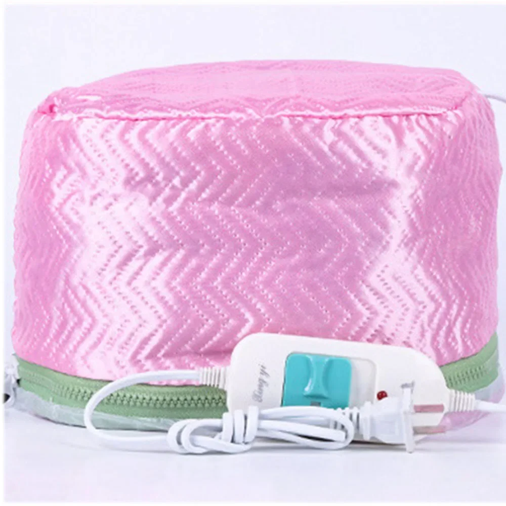 

Bonnet Women Satin Cap Styling Tool Hair Thermal Treatment Steamer Protection Heated Care Helmet Adjustable Nourishing Baking