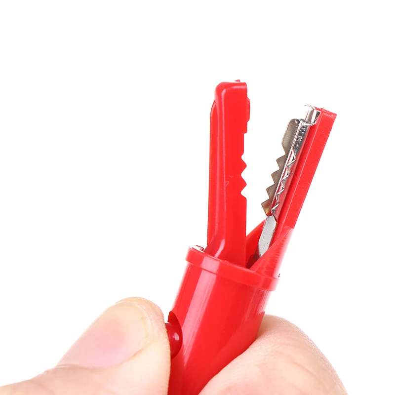 2Pcs Professional Push Button Type Alligator Clip Full Protective 4mm Interface Crocodile Clip for Button Type Insulation