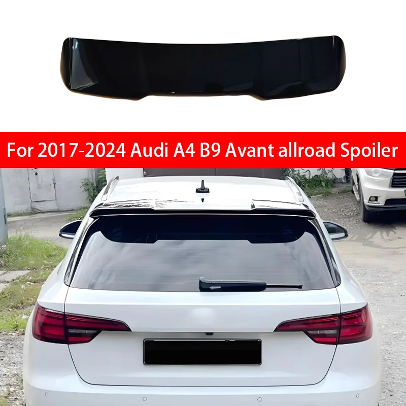 

For 2017-2024 Audi A4 B9 Avant allroad Tetto posteriore Coperchio del bagagliaio Anatra Spoiler Ali Auto Nero Carbonio