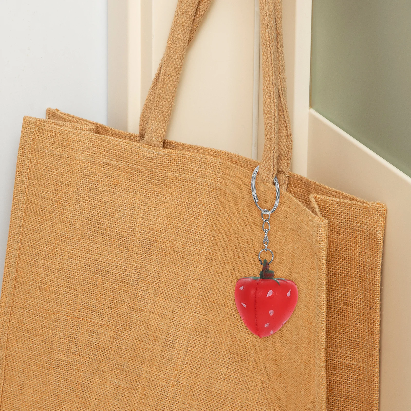 

12Pcs PU Foam Strawberry Keychain Realistic Fruit Pendant Charms for Bags Keys Party Favors Birthday Shower Valentine's