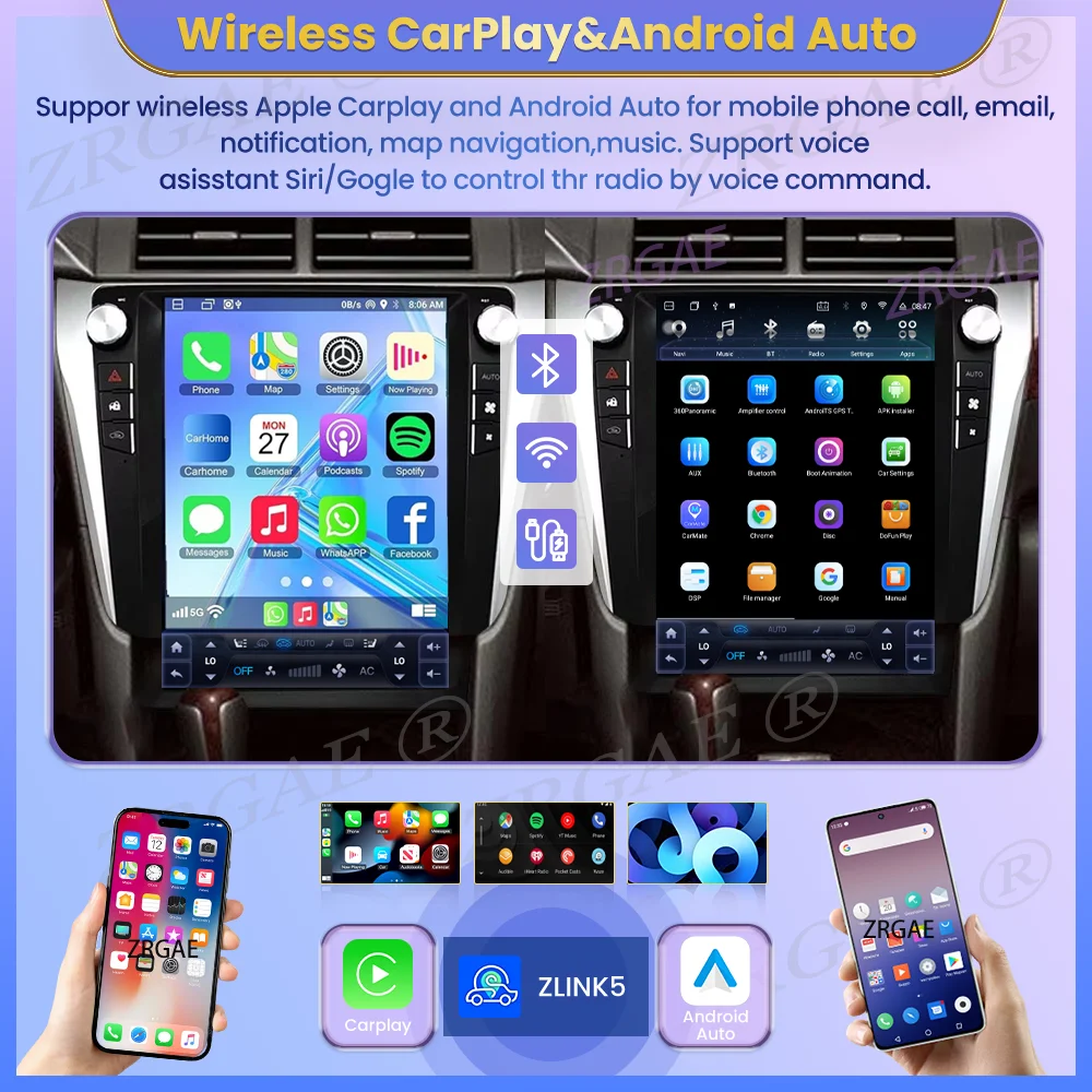 12.1” Android 15 Carplay Auto Car Radio For Toyota Camry 2012-2017 GPS Navigation Multimedia Player video Stereo Head Unit WIFI