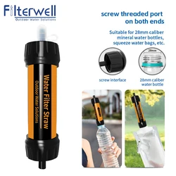 Filterwell Mini Camper Water Filter Straws Emergency Survival Kit Hiking Water Filtration System for Camping and Tourism Travel