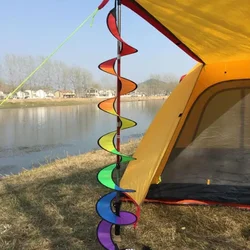 22*140cm Colorful Camping Tent Foldable Rainbow Spiral Windmill Wind Spinner Home Garden Decor Ornaments Classic Toys