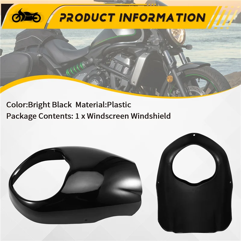 

ABXN-Windscreen Windshield Shield Fairing Wind Deflector For Kawasaki Vulcan S650 EN650 2015-2025 Motorcycle Accessories