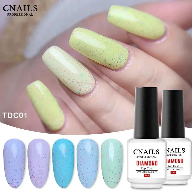 DEROI Nail Polish Top Coat Glue 8ml No Wipe Top Coat Glitter Nail Art Accessories UV Gel Varnish Soak Off Matte Topcoat