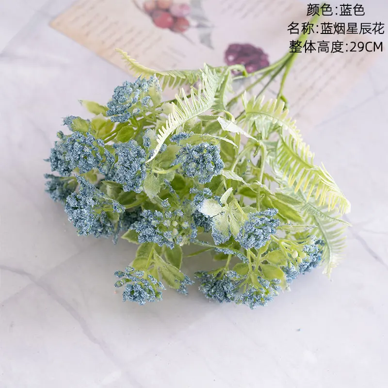 29cm Plastic Artificial Star Flowers Bouquet Wedding Floral Arrangements Home Decorations Party Christmas Fake Plant Artware