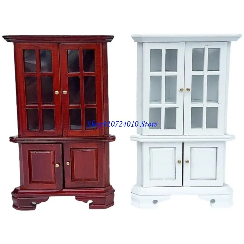 

77HD Реалистичный 1/12 Кукольный дом Угловой шкаф-витрина Компактная миниатюрная мебель
