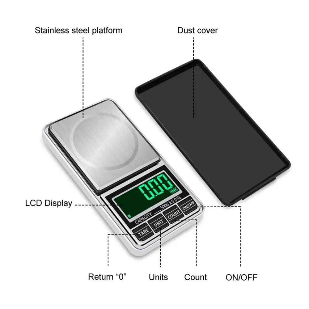 Professional Mini Pocket for Gold Bijoux Sterling jewelry weight Digital Scales LCD Display Balance Gram Scale Electronic Scale