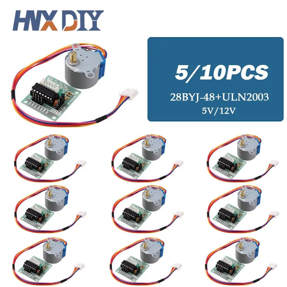 5/10sets DC 5V 12V 28BYJ-48 Stepper Motor Lead Reduction Step Gear Stepper Motor 4 Phase With ULN2003 driver board for Arduino