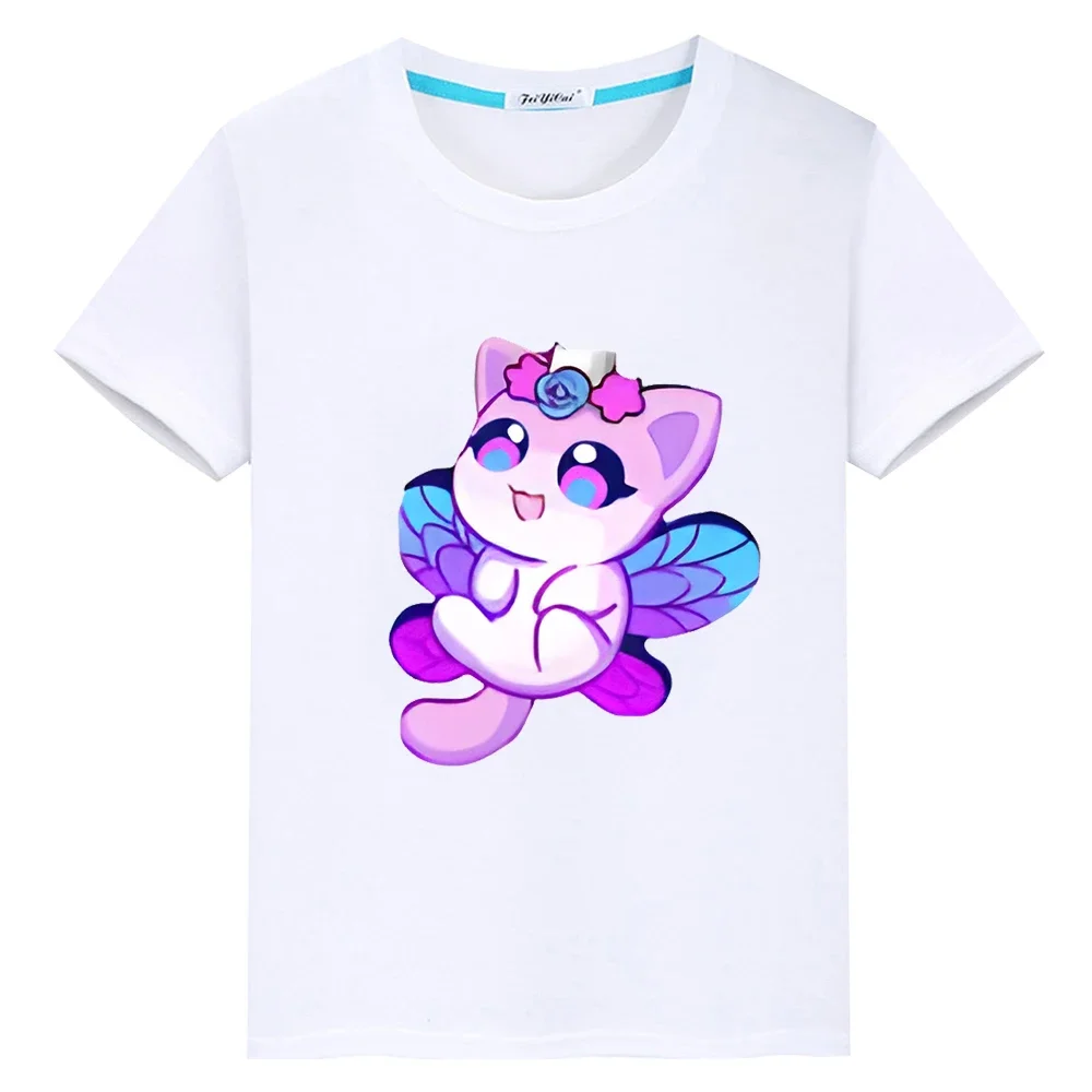 

Aphmau Squad Cat Print 100%Cotton t shirt for kids boy 10years y2k one piece anime Short Tops pride tshirt kids clothes girls