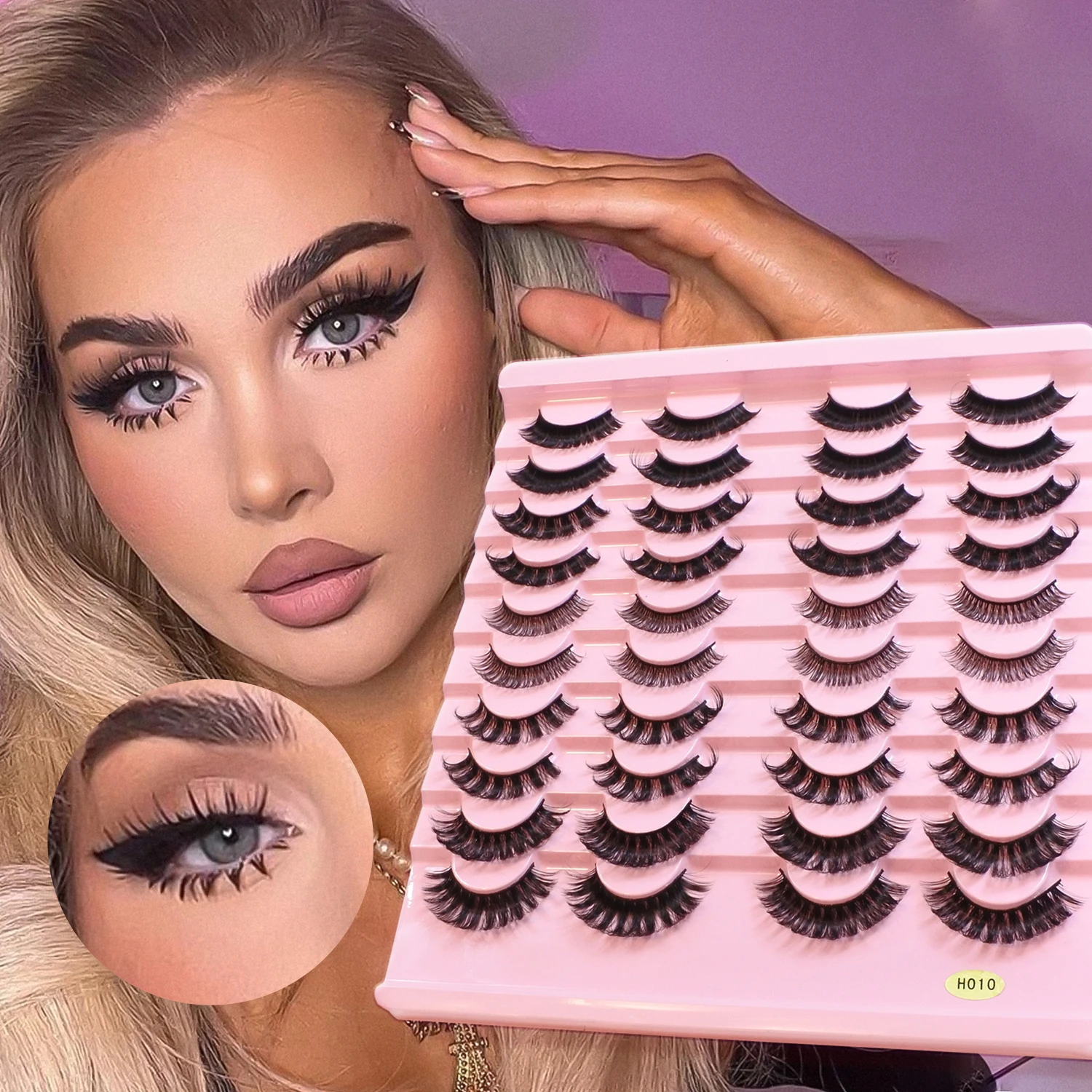 10/20 paires D Curl russe bande cils en gros Volume en vrac naturel vaporeux faux cils maquillage fournisseurs