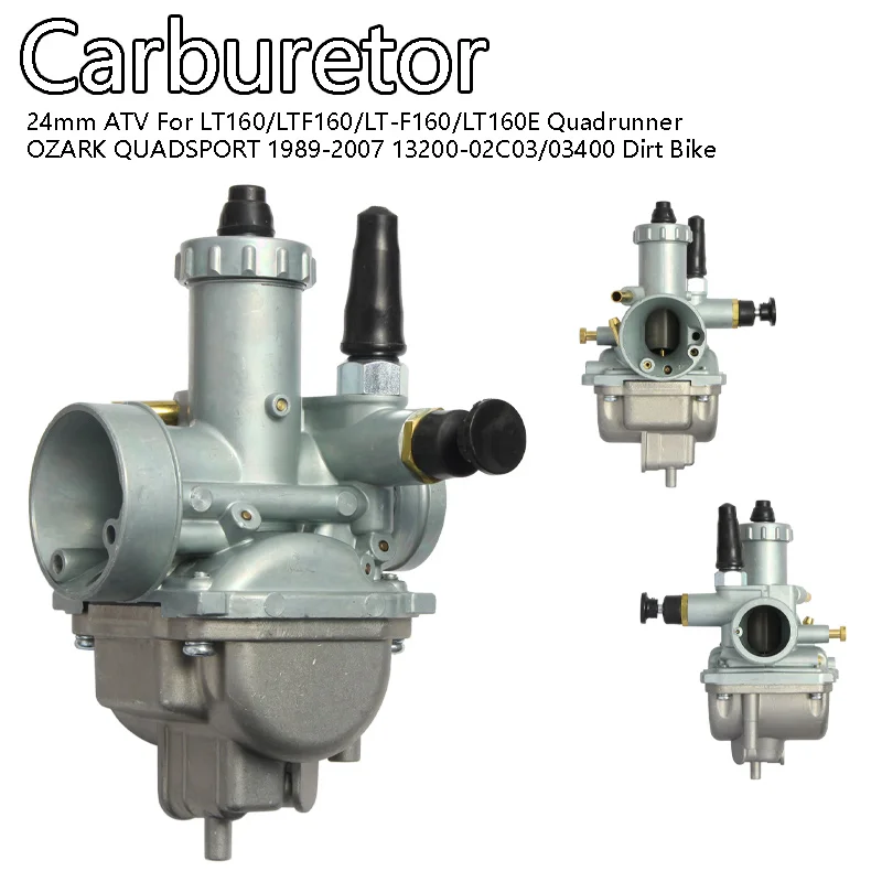 Carburetor 24mm ATV For LT160/LTF160/LT-F160/LT160E Quadrunner OZARK QUADSPORT 1989-2007 13200-02C03/03400 Dirt Bike