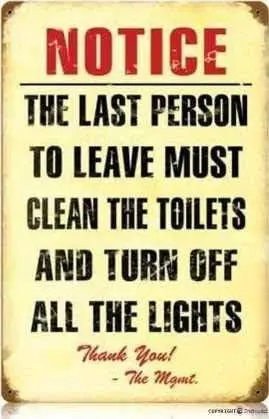 Vintage New Metal Tin Sign Clean Toilet Turn Off Lights Funny Sign Exterior Home Bar Decoration 7.8x11.8 Inch Dilapidated w sign