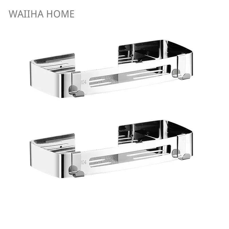 Stainless Steel Bathroom Shelves Corner Shelf Organizer Kitchen Sucker Wall Mounted Storage Corner Rack Bathroom Accessories