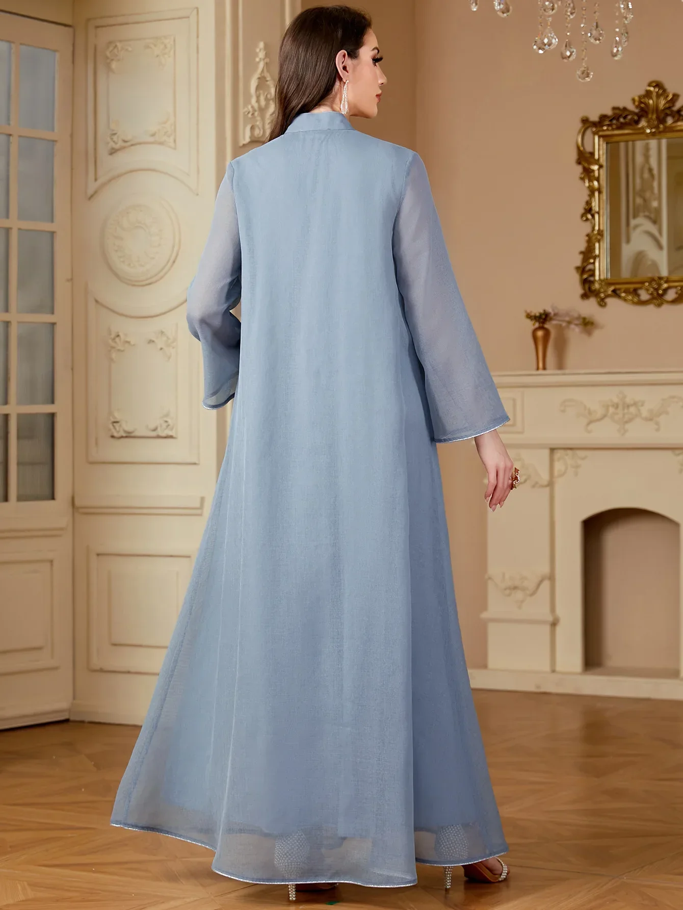 

Eid Ramadan Muslim Women Beading Maxi Dress Mubarak Abayas Dubai Turkey Kaftan Jalabiya Caftan Party Dresses Evening Islam Cloth