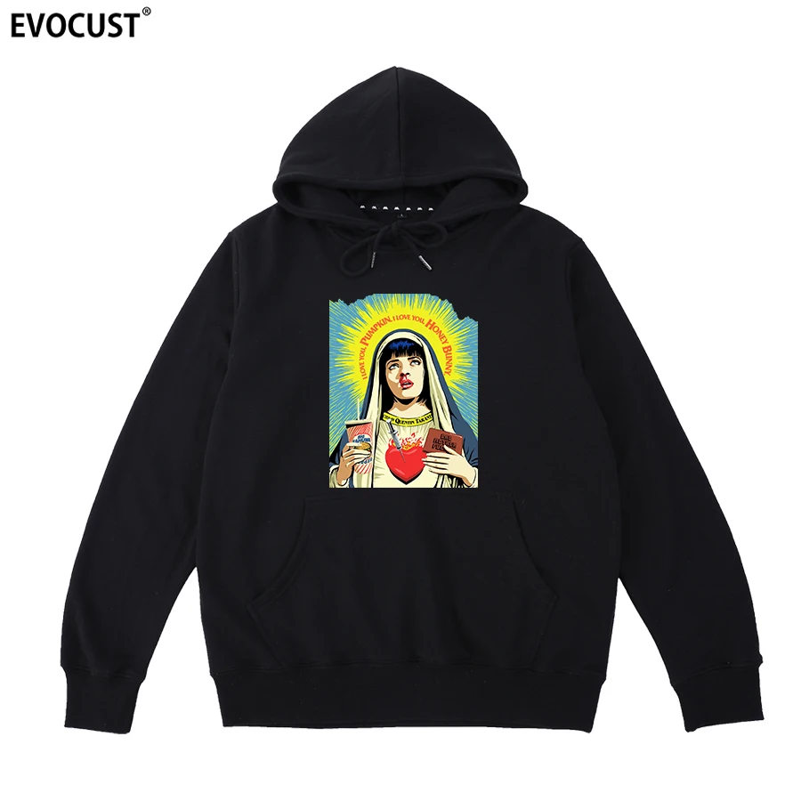 pulp fiction Quentin Tarantino Hip Hop Virgin Mary Streetwear Harajuku Funny Hoodies Sweatshirts men women unisex Cotton