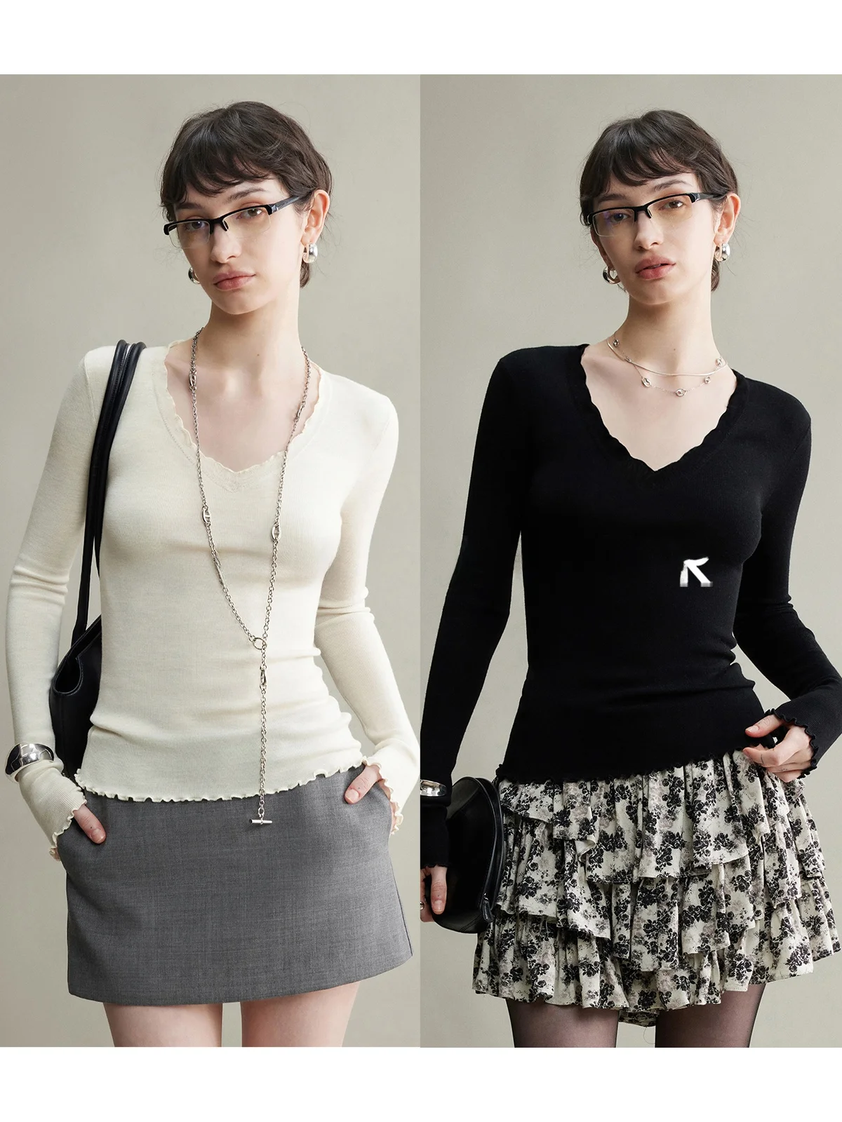 

Biella Waable, шелковая шерстяная трикотажная облегающая осенняя женская футболка с УФ-воротником, деревянная однотонная модная осенняя футболка