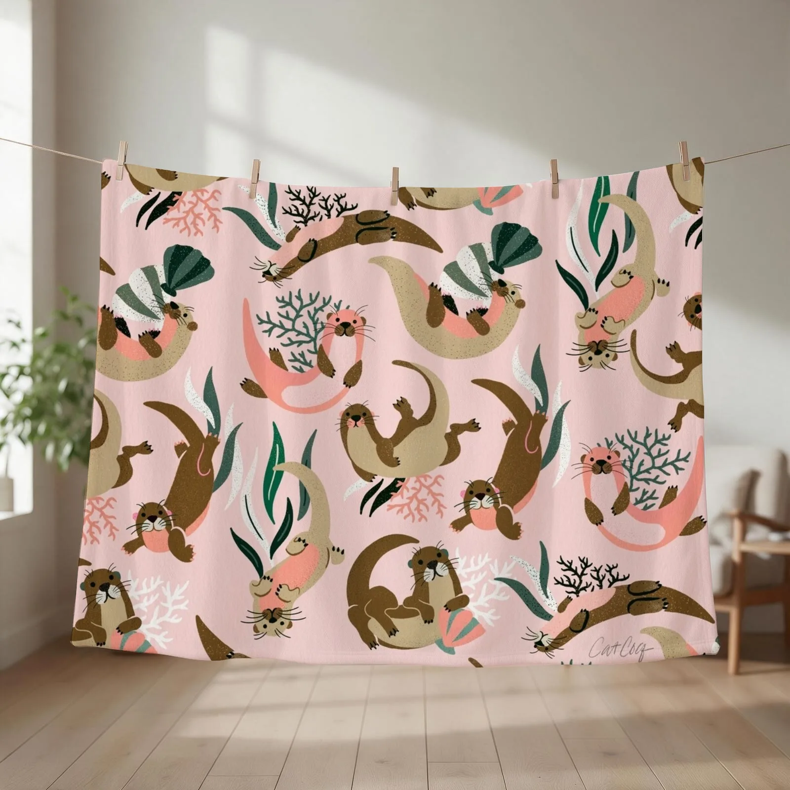 Otter Collection - Blush Palette Throw Blanket Bed covers Hairy Hairys Decorative Sofa Blankets