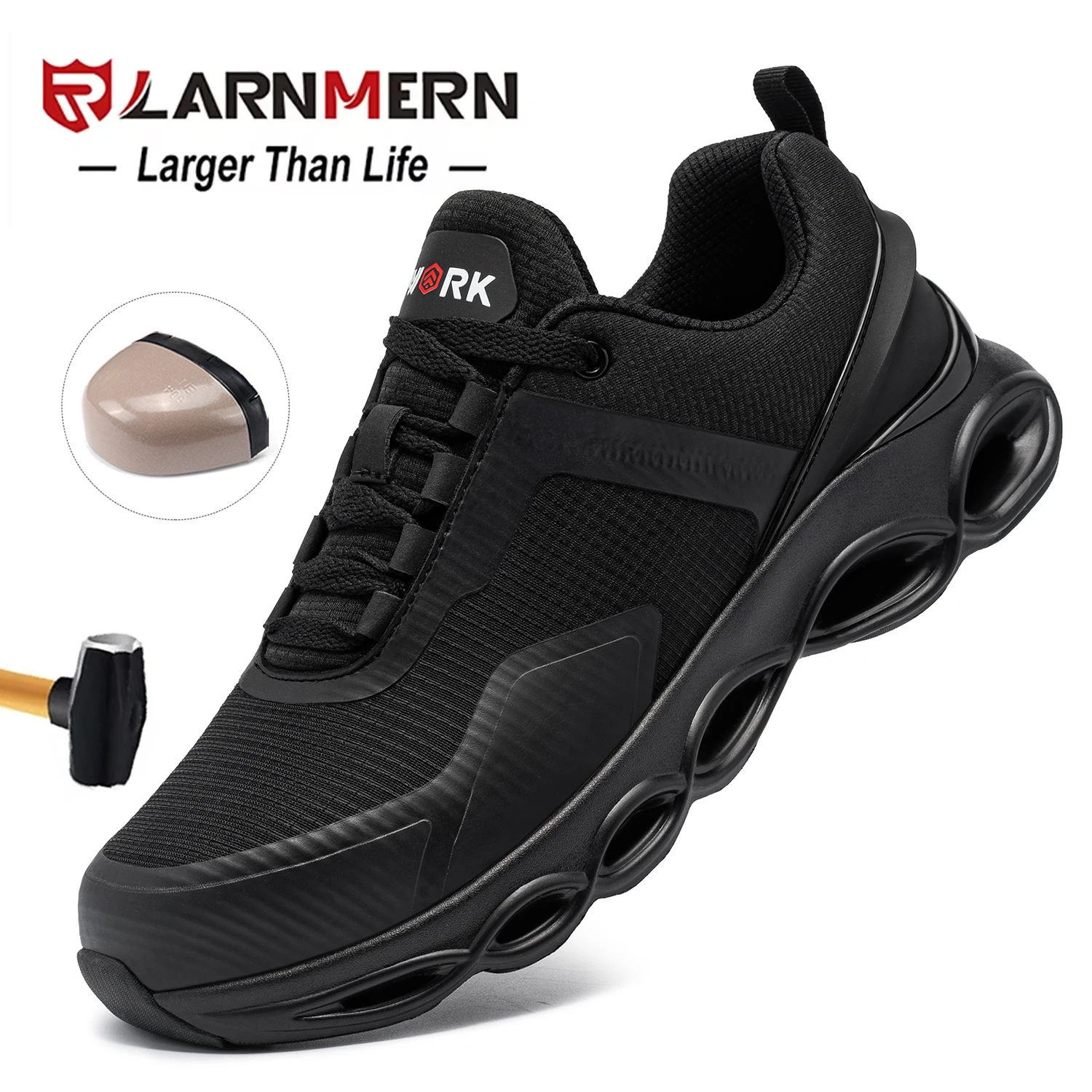 LARNMERN Work Sneakers Steel Toe Shoes Men Comfortable Safety Shoes