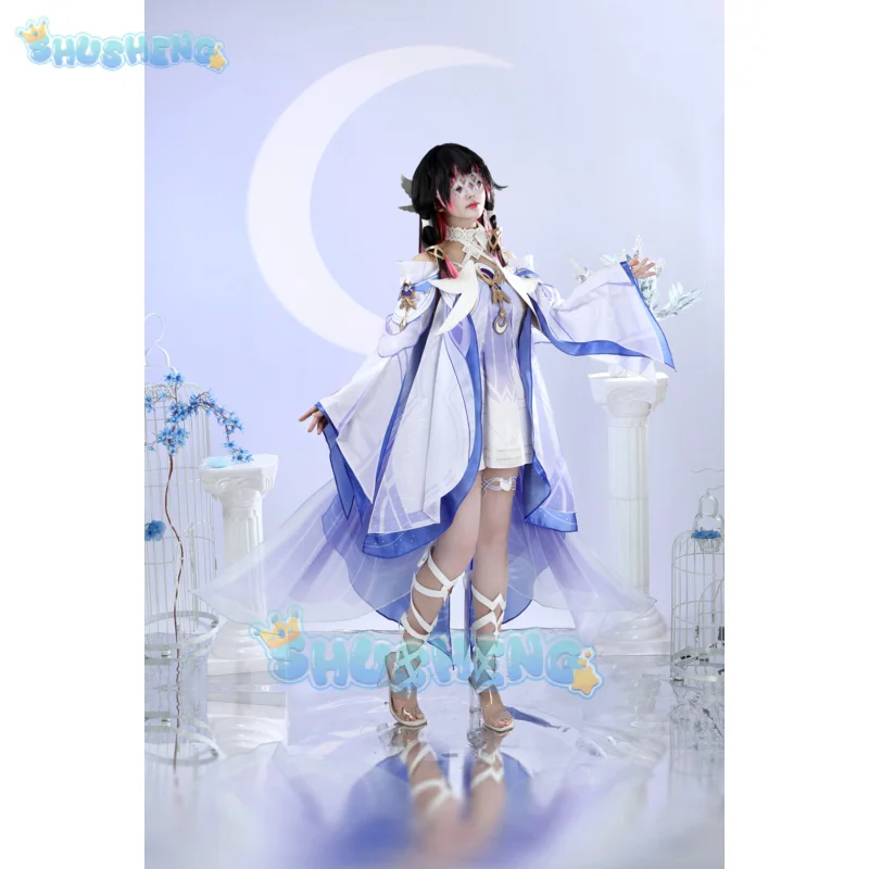 

Genshin Impact Columbina Cosplay Costume Uniform Halloween Carnival Party Christmas Play Role Clothes Clothing for Women