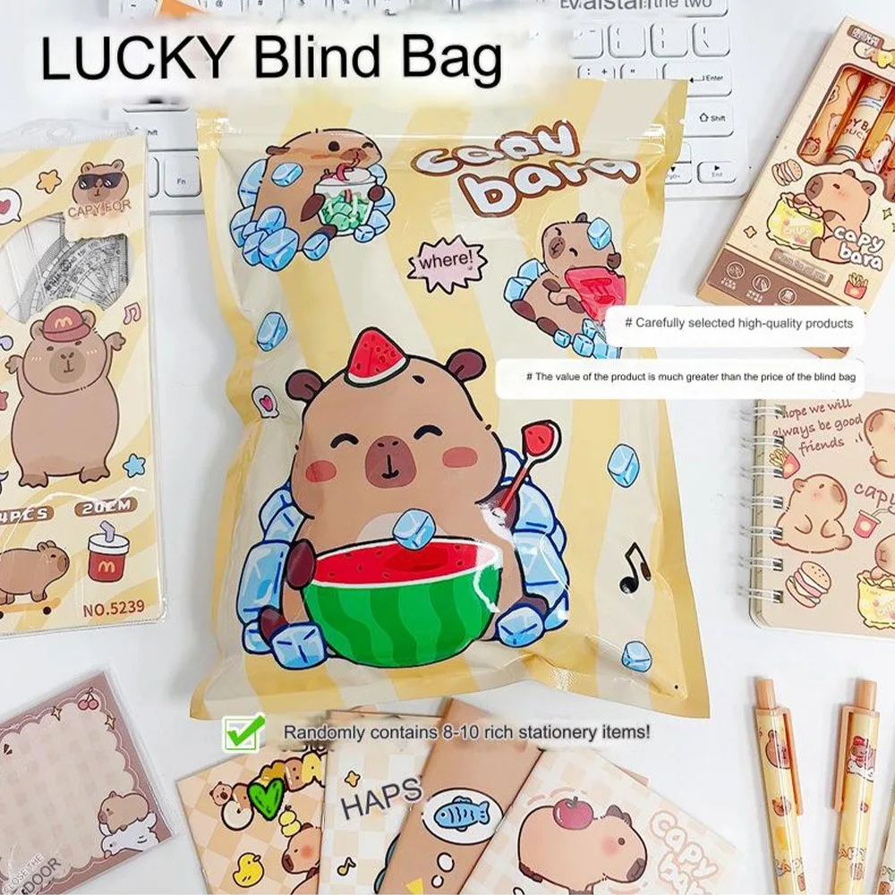 Creative Capybara Stationery Set Cartoon Pencil Stationery Blind Bag Birthday Gift Exciting Capybara Gift Pack School Supplies