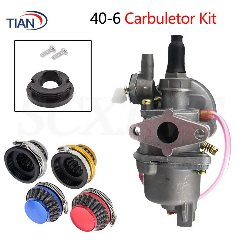 Carburador para motor de minimoto de 47cc 49cc con filtro de aire tipo pod, 2 tiempos, para mini quad, ATV, dirt bike, minimoto, go kart, buggy